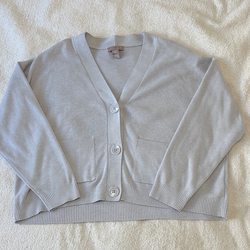 H&M Light Gray Women's Cardigan - L